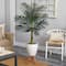6.5ft. Golden Cane Palm Tree in White Planter with Stand
